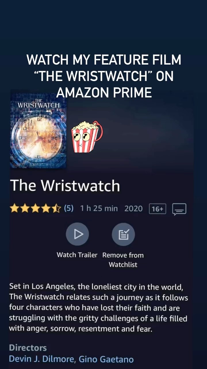Watch my feature film The Wristwatch on Amazon Prime. #amazonprime #thewristwatch #movie #featurefilm #film #firstfeaturefilm #firstfeature #acting #filmshooters #canonfilm #canoncameras #canoncinema